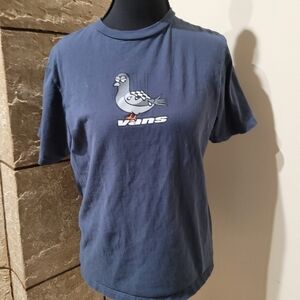 Vans Navy Tee with Pigeon Design